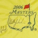 2006年美国大师赛Phil Mickelson与Fred Couples签名果岭旗