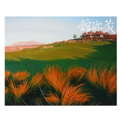 夏威夷奈尼亚球场(布面油画)(著名画家:陈新民)